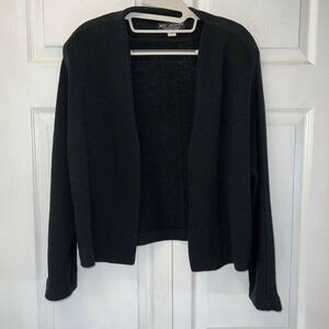 St. John Vintage Y2K Black Long Sleeve Open Front Cardigan Sweater Size 10